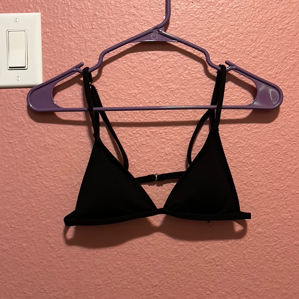 Rib-Knit Triangle Bikini Swimsuit